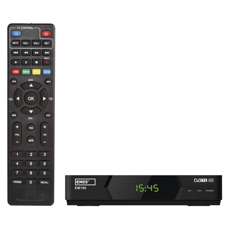 Set-top box EMOS EM190 HD HEVC H265 (DVB-T2)