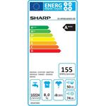 Sharp ES HFH814AW3, práčka predom plnená