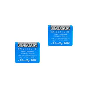 Shelly 1 Mini Gen4 2ks balenie - spínací modul 1x 8A (WiFi, Bluetooth, Zigbee, Matter)