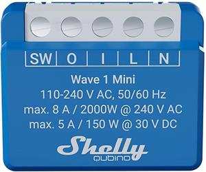 Shelly Qubino Wave 1 Mini, spínací modul 1x 8A