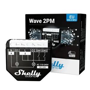 Shelly Wave 2PM LR - spínací modul s meraním spotreby 2x 10A (Z-Wave Long Range)