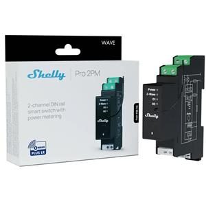 Shelly Wave Pro 2PM LR - spínací modul s meraním spotreby 2x 16A (Z-Wave Long Range)