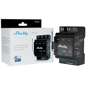 Shelly Wave Pro 3 LR - spínací modul 3x 16A (Z-Wave Long Range)