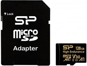 Silicon Power Golden Series High Endurance Micro SDXC, 128GB, adaptér