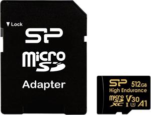 Silicon Power Golden Series High Endurance Micro SDXC, 512GB, adaptér