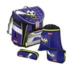 Školská aktovka LIGHT pre prváčikov - 4-dielny set, Step by Step Futbal, certifikát AGR