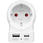 Skross cestovný adaptér, "EU to UK", 1x USB-A, 1x USB-C (PD), 20 W