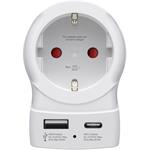 Skross cestovný adaptér, "EU to UK", 1x USB-A, 1x USB-C (PD), 20 W