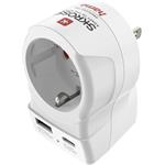 Skross cestovný adaptér "EU to US", 1x USB-A, 1x USB-C (PD), 20 W