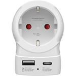 Skross cestovný adaptér "EU to US", 1x USB-A, 1x USB-C (PD), 20 W