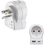 Skross cestovný adaptér "EU to US", 1x USB-A, 1x USB-C (PD), 20 W