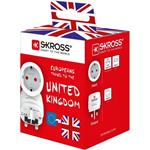 Skross cestovný adaptér pre použitie v UK, biely