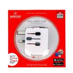 SKROSS cestovný adaptér SKROSS PRO Light USB, 6.3A max., vr. USB nabíjania, uzemnený, UK+USA+Austrálie/Čína