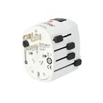 SKROSS Cestovný adaptér SKROSS PRO - World and USB, 10A max., uzemnený, vr. univerzálnej USB nabíjačky, pre cellý svet