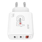 SKROSS DC57-PD65, USB A+C nabíjací adaptér Power Charger 65W GaN EU, Power Delivery, typ C