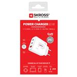 SKROSS DC57-PD65, USB A+C nabíjací adaptér Power Charger 65W GaN EU, Power Delivery, typ C
