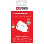 SKROSS DC57-PD65, USB A+C nabíjací adaptér Power Charger 65W GaN EU, Power Delivery, typ C