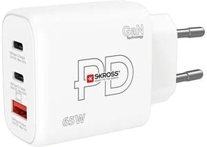 SKROSS DC57-PD65, USB A+C nabíjací adaptér Power Charger 65W GaN EU, Power Delivery, typ C