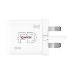 SKROSS DC57UK-PD65, USB A+C nabíjací adaptér Power Charger 65W GaN UK, Power Delivery, typ G
