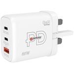 SKROSS DC57UK-PD65, USB A+C nabíjací adaptér Power Charger 65W GaN UK, Power Delivery, typ G