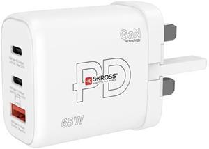 SKROSS DC57UK-PD65, USB A+C nabíjací adaptér Power Charger 65W GaN UK, Power Delivery, typ G