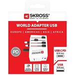 SKROSS MUV AC30PD USB, cestovný adaptér, univerzálny, neuzemnený, USB A+C 30W