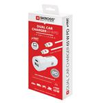 SKROSS USB A+C nabíjací autoadaptér Dual Car Charger, 65W PD