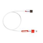 Skross USB2.0A/microUSB2.0+Lightning 2v1 kábel M/M+M, 1.0m, biely