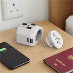 Skross World Travel Pro Light USB, cestovný adaptér, 3-pól., univerzál., 2xUSB-A