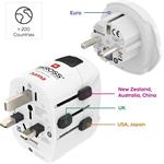 Skross World Travel Pro Light USB, cestovný adaptér, 3-pól., univerzál., 2xUSB-A