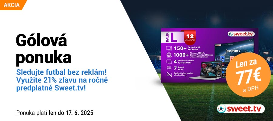 Sledujte futbal bez reklám s predplatným Sweet.tv