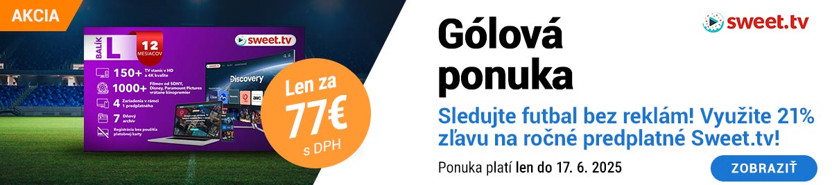 Sledujte futbal bez reklám s predplatným Sweet.tv