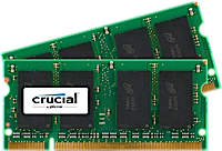 SO-DIMM kit 4GB DDR2-800 MHz Crucial CL6, 2x2GB