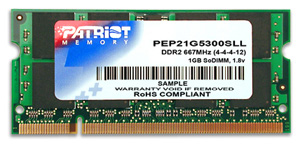 SODIMM DDR2 2GB Patriot 800 CL6 (PSD22G8002S)