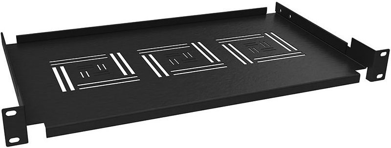 Solarix 19'' polica 1U/250mm, čierna, do 10kg