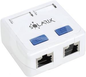 Solarix dvojzásuvka nad omietku 2xRJ45, Cat5e FTP