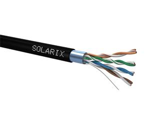Solarix kábel, cat. 5e, FTP drôt, 100m, outdoor, čierny