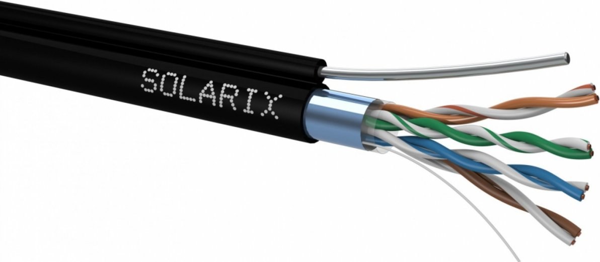 Solarix kábel, cat. 5e, FTP drôt, na metre 1,0m, outdoor samonosný