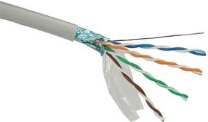 Solarix kábel, cat. 5e, FTP lanko, 305m, sivá