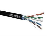 Solarix kábel, cat. 6, FTP drôt, 500m, čierny outdoor