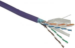 Solarix kábel, cat. 6, FTP drôt, 500m, fialová