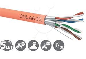 Solarix kábel, cat. 6a, LSOH B2ca-s1,d1,a1 500m, oranžová