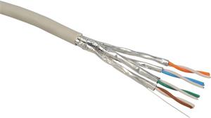 Solarix kábel, cat. 6a, STP drôt, 500m, sivá