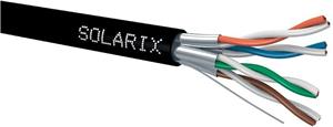 Solarix kábel, cat. 6a, STP PE Fca 500m, čierna