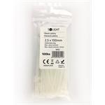 Solight 1P01, viazacie nylonové pásky, 2,5 x 100mm, natural, 100ks