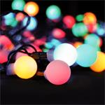 Solight 1V09-RGB, LED 2v1 vonkajšia vianočná reťaz, gule, diaľkový ovládač, 200LED, RGB + biela, 20m+5m, 8 funkcií, IP44