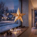 Solight 1v262-G, LED vianočná hviezda stolová, 10x LED, 3x AA, zlatá