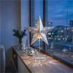 Solight 1v262-S, LED vianočná hviezda stolová, 10x LED, 3x AA, strieborná