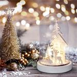 Solight 1V264, LED vianočné dekorácie, zasnežená krajina s domčekom, 18cm, 10x LED, 2x AAA