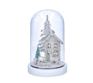 Solight 1V264, LED vianočné dekorácie, zasnežená krajina s domčekom, 18cm, 10x LED, 2x AAA